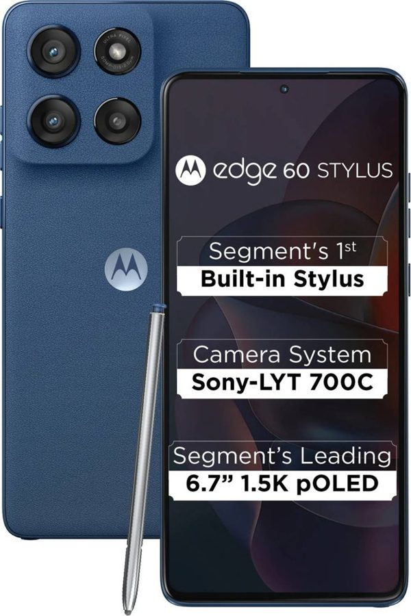 [PH-MOT-BA7E9FA2D3] MOTOROLA Edge 60 Stylus (PANTONE Gibraltar Sea, 8GB RAM, 256 GB)