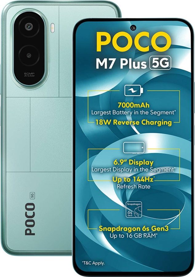 [PH-POC-DC2D4B970D] POCO M7 Plus 5G (Aqua Blue, 4GB RAM, 128 GB)