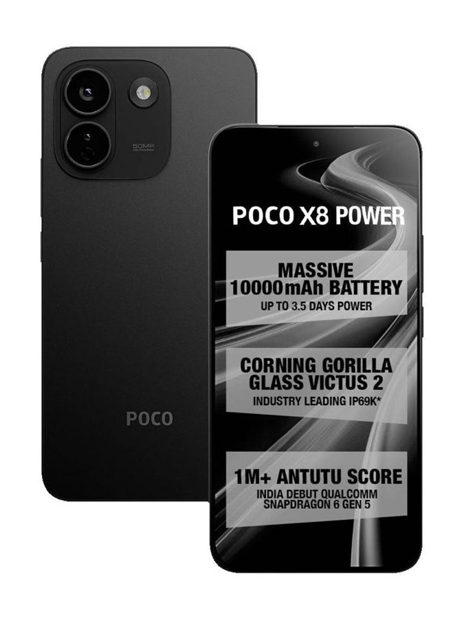 [PH-POC-F92A65FB67] POCO X8 Power 5G (Black, 8GB RAM, 256 GB)