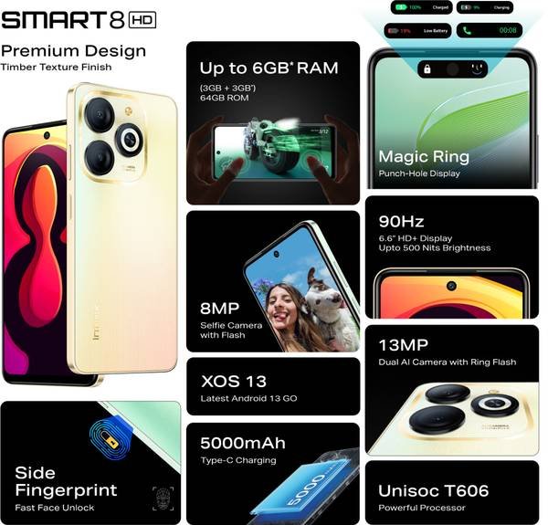 Infinix SMART 8 HD (Shiny Gold, 64 GB) (3 GB RAM) - Photo 4