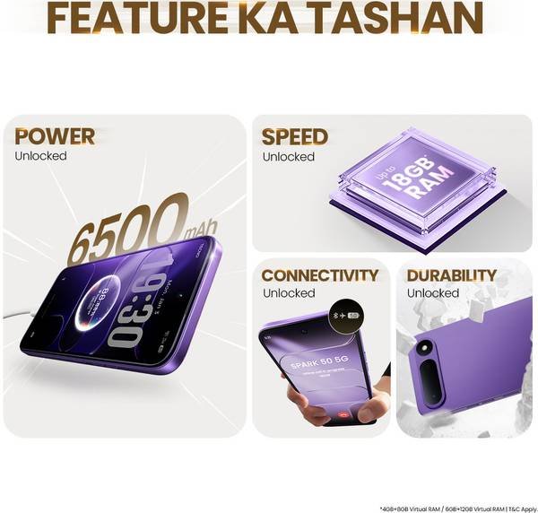 Tecno Spark 50 5G (Fantasy Purple, 128 GB) (4 GB RAM) - Photo 2