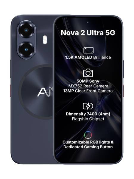 [SM4-B965D08D119429E2] Ai+ Nova 2 Ultra 5G (Black, 128 GB) (8 GB RAM)