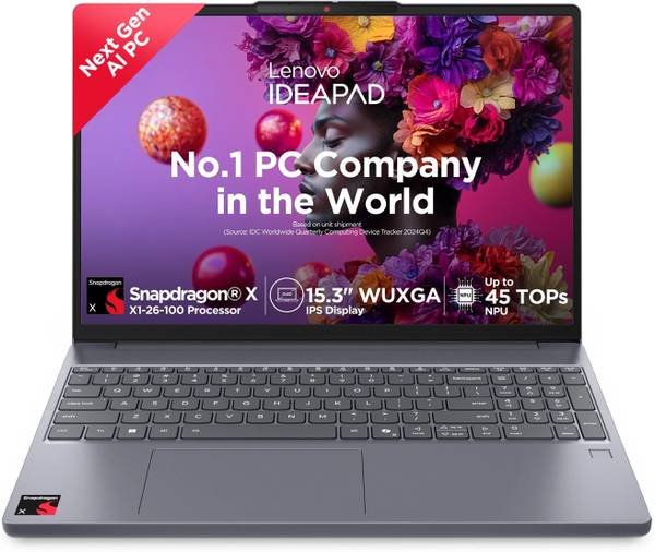 [SML-1A2FD77BAA412B2D] Lenovo IdeaPad Slim 3 with 1Yr ADP Snapdragon X - (16 GB/1 TB SSD/Windows 11 Home) 15Q8X10 Thin and Light Laptop