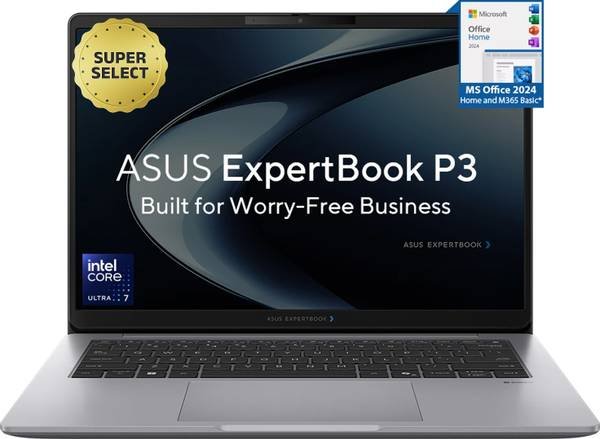 [SML-AADDB90132637864] ASUS ExpertBook P3 with AI PC IR Cam 1 Yr ADP Intel Core Ultra 7 255H - (16 GB/512 GB SSD/Windows 11 Home) P3406CCAP-LY0127WS Thin and Light Laptop