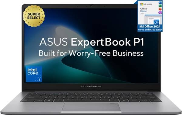 [SML-91A80B9D7BDC51B7] ASUS ExpertBook P1 Intel Core 3 100U - (8 GB/512 GB SSD/Windows 11 Home) P1403CVAYB-S62421WS Thin and Light Laptop