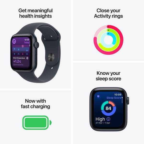 Apple Watch SE 3(2025) GPS 44mm Starlight Aluminium Case Starlight Sport Band - M/L (Yellow, Medium/Large) - Photo 3