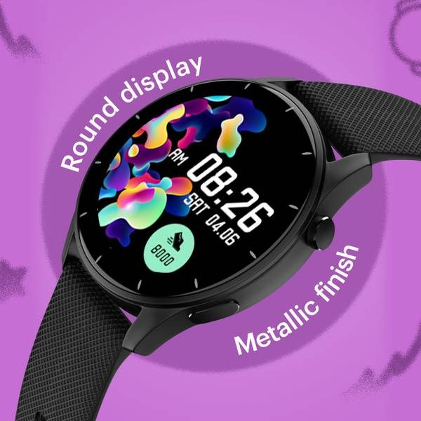 Noise Crew 1.38 Round Display with Bluetooth Calling, Metallic finish, IP68 Rating Smartwatch (Black, Regular) - Photo 4