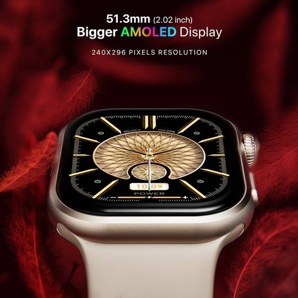 Fire-Boltt Brillia 51.3mm (2.06 inch) Largest AMOLED Display,Bluetooth Calling AI Assistant Smartwatch (Beige, Free Size) - Photo 4