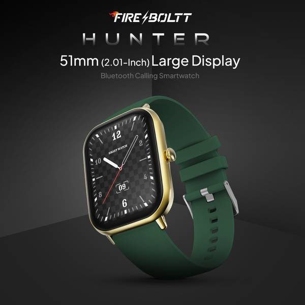 Fire-Boltt Hunter 51.1mm (2.01) HD Display Buetooth Calling with Single Chipset, Metal Body Smartwatch (Green, Free Size) - Photo 2
