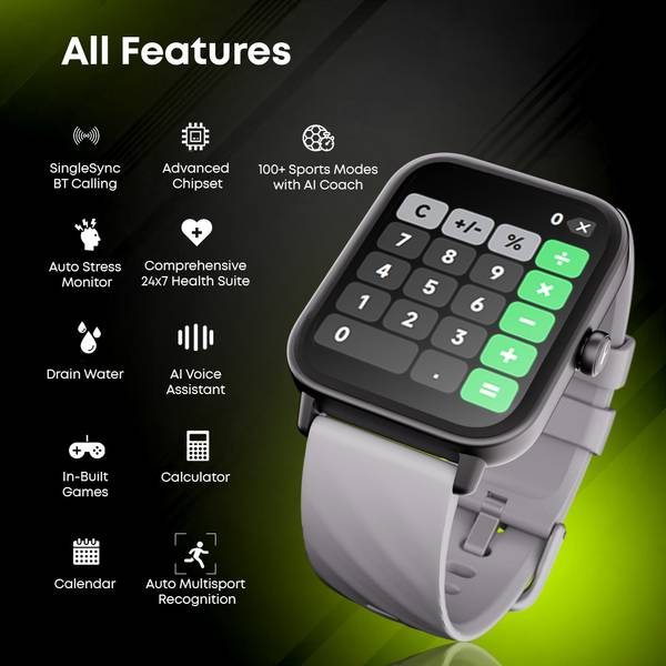 Fastrack Revoltt X-1.83'|Blazing Fast UI|Single Sync BT Calling|Calculator|In-built games Smartwatch (Black, Free Size) - Photo 4