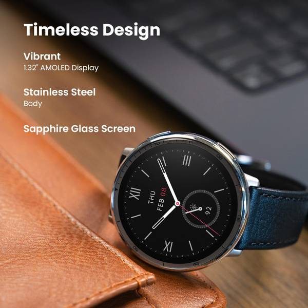 AMAZFIT Active 2 Premium, 1.32 AMOLED Display, BT Calling, GPS, 10-Day Battery, 5 ATM Smartwatch (Black, Free Size) - Photo 3