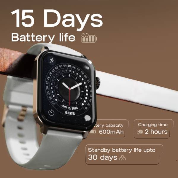 GOBOULT Drift 2, 15 days Battery life, 1.83 HD Screen, 500Nits Brightness Smartwatch (Grey, Free Size) - Photo 3