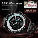 GOBOULT Mirage 1.39'' Screen, Working Crown, Zinc Alloy Frame, 500 Nits Smartwatch (Black, Free Size) - Photo 3