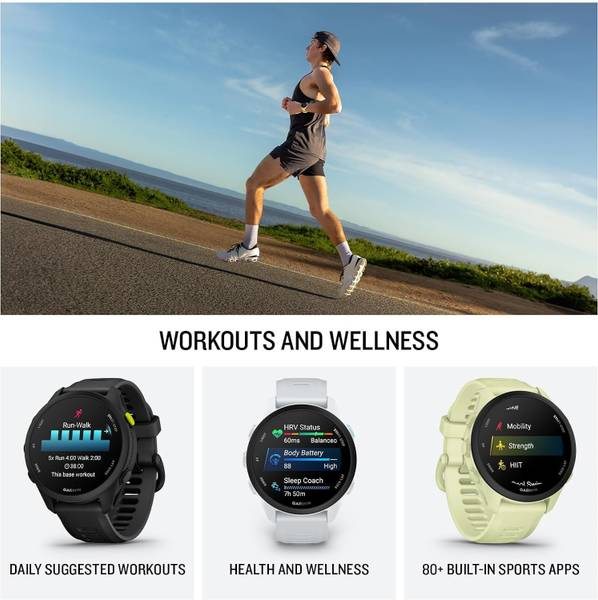 GARMIN Forerunner 70 GPS Running Smartwatch With Advanced Training Metrics Smartwatch (Black, Free Size) - Photo 3