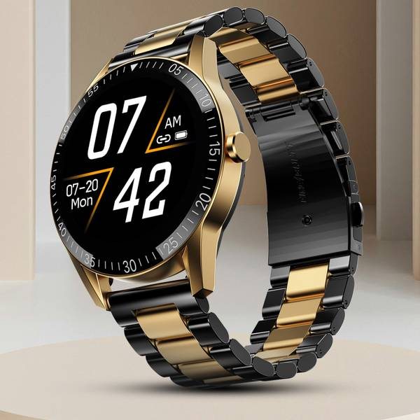 [SMW-CA2E11BBD5DFDBDA] Fire-Boltt Talk 35.3mm (1.39) Bluetooth Calling with SpO2, Metal Body & Luxury Design Smartwatch (Black, Free Size)