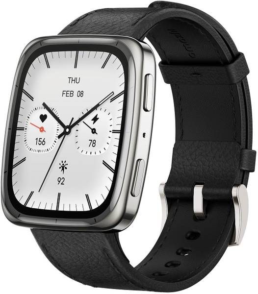 [SMW-6E3DC09E4172E665] AMAZFIT Active 2 Square, 1.75 AMOLED Display, BT Calling, GPS, 10-Day Battery, 5 ATM Smartwatch (Black, Free Size)