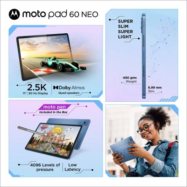 MOTOROLA Pad 60 Neo 6 GB RAM 128 GB ROM 11 inch with Wi-Fi Only Mediatek Dimensity 6300 Tablet (MABILBU BLUE) - Photo 2