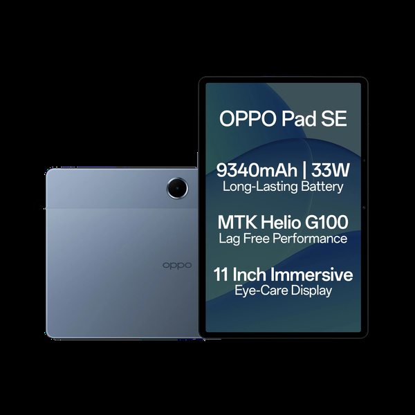 [SMT-1DF38DFF59649C5C] OPPO Pad SE with SUPERVOOC Charger 4 GB RAM 128 GB ROM 10.95 inch with Wi-Fi Only Gaming MediaTek Helio G100 Tablet (Twilight Blue)