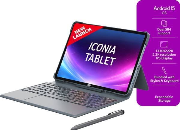 [SMT-9D22C33117D32FFE] Acer ICONIA Tab iM11-12M 8 GB RAM 128 GB ROM 11.45 inch with Wi-Fi+4G Gaming Tablet (Blue)