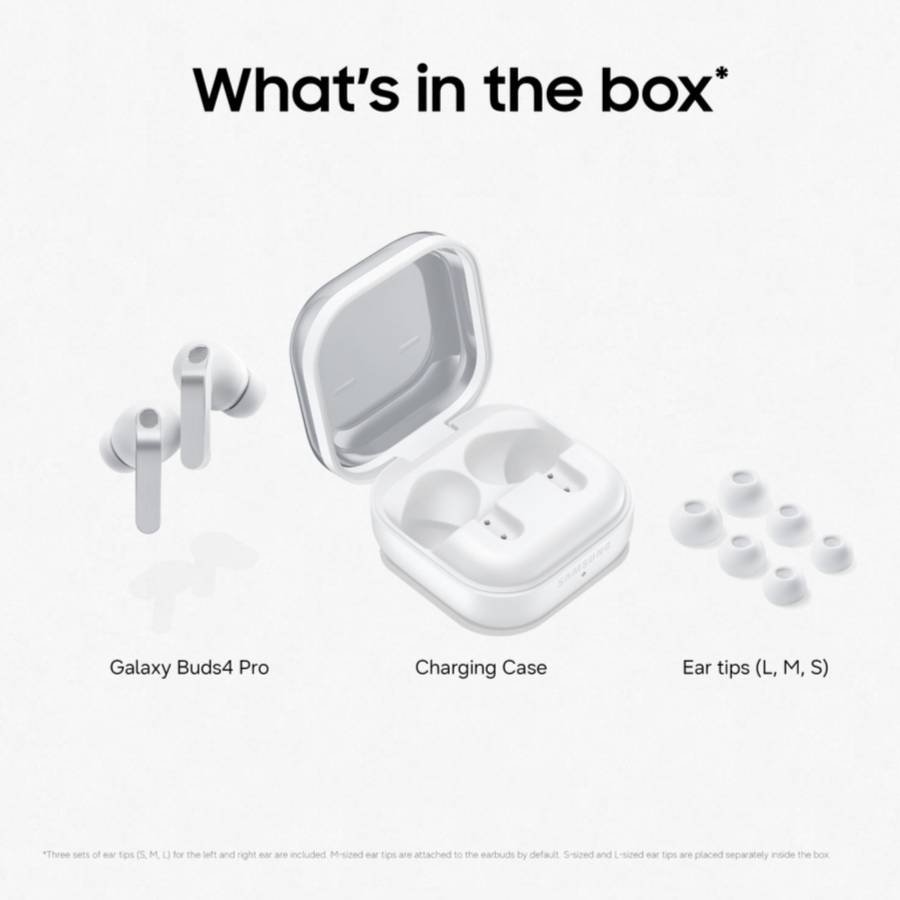 Samsung Galaxy Buds4 Pro, Hi-Fi Audio, Voice Detect, 2-way Speaker, Adaptive ANC 2.0 Bluetooth (White) - Photo 2