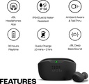 JBL Wave Buds TWS, 32Hr Playtime, IP54, Smart Ambient & TalkThru Mode, JBL App, Bluetooth (Black) - Photo 2