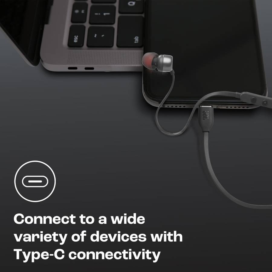 JBL Tune 310C, Hi-Res Audio with DAC , 3-Button EQ , Compatible with USB-C Devices Wired (Black) - Photo 3
