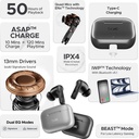boAt Airdopes 161, Adv 4Mic ENx, 50H Battery,Fast Charge,13mm Driver, Metallic Finish Bluetooth (Carbon Black) - Photo 3