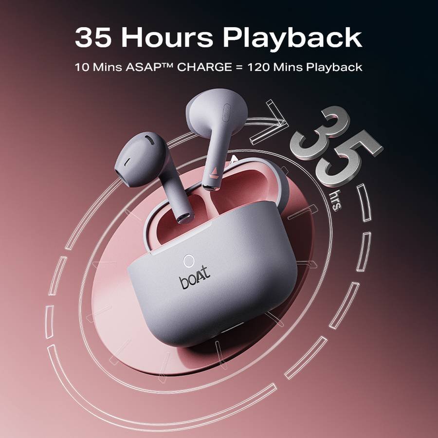 boAt Airdopes Alpha,35H Battery, 13mm Drivers,ENx, App Support Bluetooth (Peach Dusk) - Photo 2