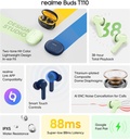 realme Buds T110 (RMA2306) with AI ENC for calls, 38 hours of Playback and Deep Bass Bluetooth (Country Green) - Photo 3