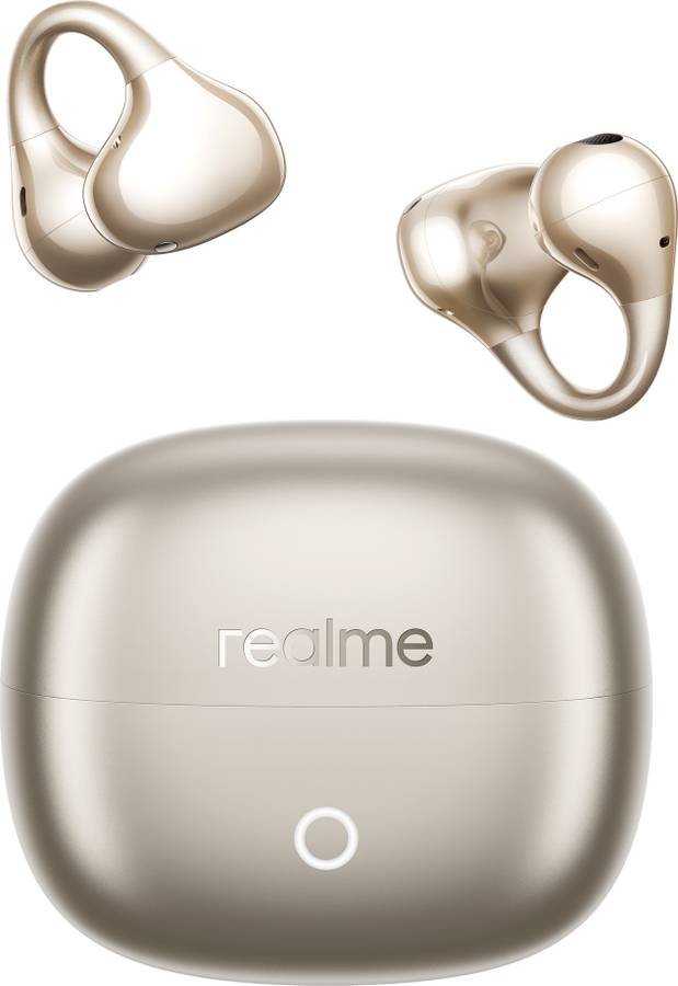 realme Buds Clip, Paper-Lightweight, AI Dual-Mic ENC, 11mm Dual Magnet,36H Battery,IP55 Bluetooth (Titanium Gold) - Photo 3