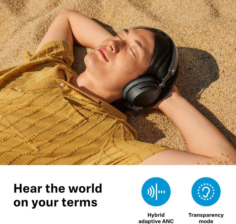 Sennheiser Accentum Plus Wireless Over Ear Headphones Designed in Germany with 50Hr Battery Bluetooth (Black) - Photo 3