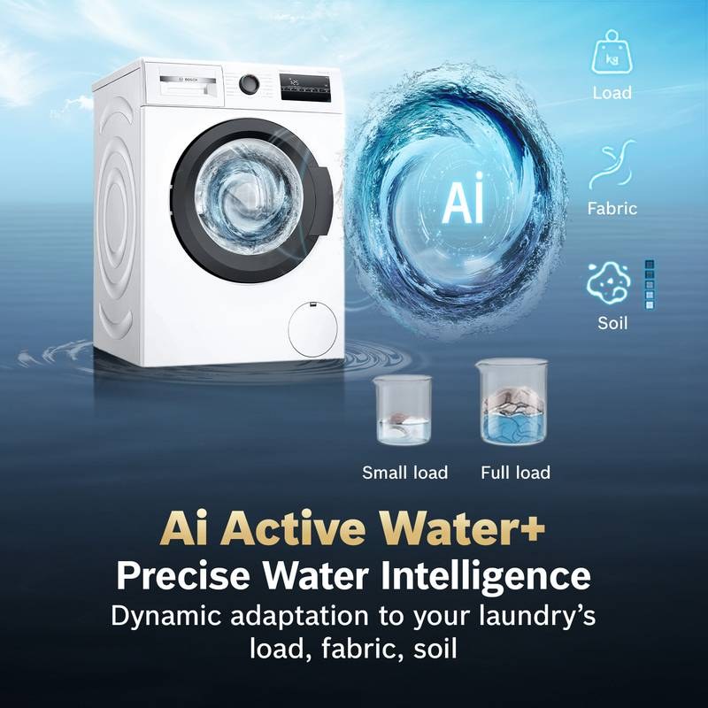 BOSCH 8 kg Fully Automatic Front Load Washing Machine with In-built Heater White - Photo 4