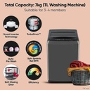 LG 7 kg 5 Star, Smart Inverter Technology, TurboDrum, Smart Diagnosis with Soft Closing Door Fully Automatic Top Load Washing Machine Black (Middle Black) - Photo 3