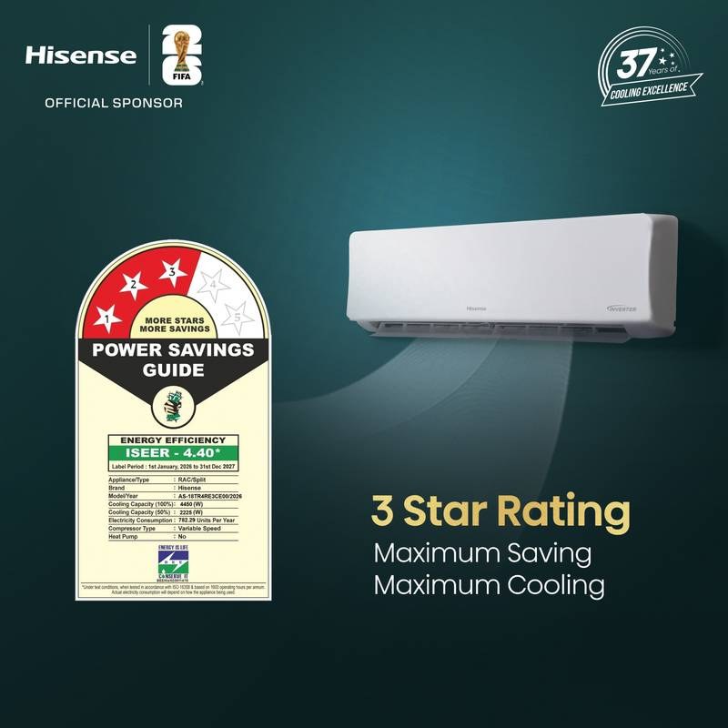 Hisense 2026 Model 1.5 Ton 3 Star Split Inverter AC (White) - Photo 2