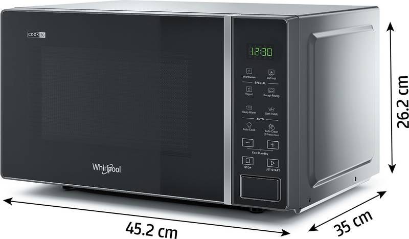 Whirlpool 20 L 18 Auto Cook Recipes, Feather Touch Membrane Solo Microwave Oven (Black) - Photo 3