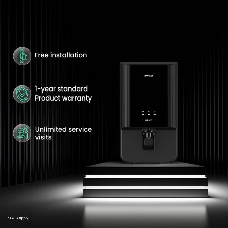 HAVELLS Fab Neo 7 L RO + UF Water Purifier Suitable for Borewell, Tanker & Municipal Water,1 Year Warranty (Black) - Photo 4