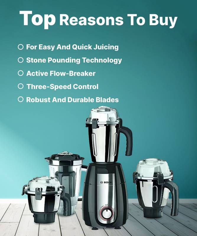 BOSCH TrueMixx Pro 1000 W Mixer Grinder (Black, Steel) - Photo 4