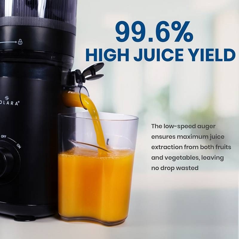 Solara Cold Press Juicer Machine for Home, Electric Slow Juicer for Fruits, Vegetables, 200 W Juicer (Black) - Photo 2