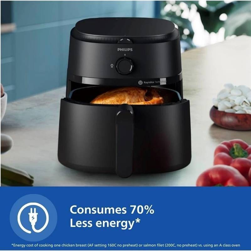 PHILIPS NA120/00 with uses up to 90% less fat, 1500W, with Rapid Air Technology Air Fryer (Black) - Photo 3