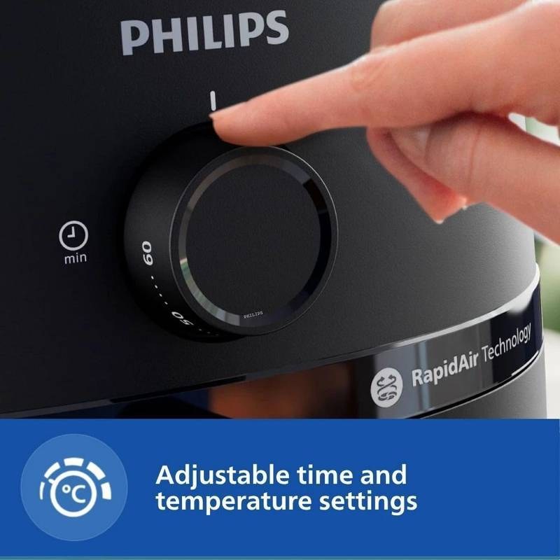 PHILIPS NA120/00 with uses up to 90% less fat, 1500W, with Rapid Air Technology Air Fryer (Black) - Photo 4
