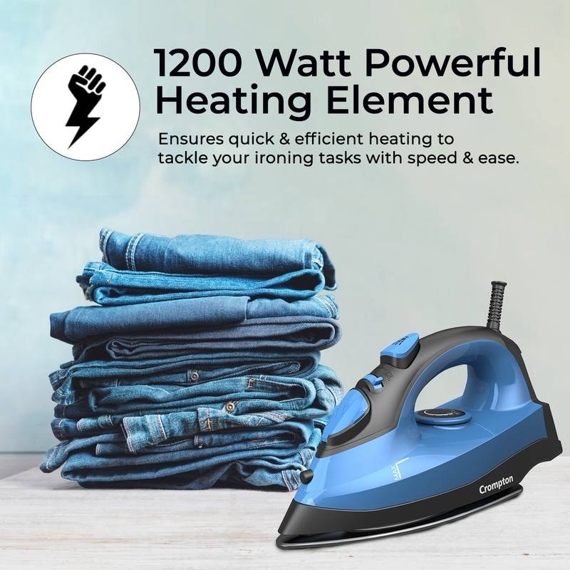 Crompton by Crompton Greaves Consumer Electricals Limited ACGSI-FABRIMAGICN 1200 W Steam Iron (Black and Blue) - Photo 3