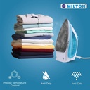 MILTON Supreme X Steam Iron, PTFE Non-Stick Coating Soleplate, 150 ml Water Tank, 1600 W Steam Iron (Navy, White) - Photo 4