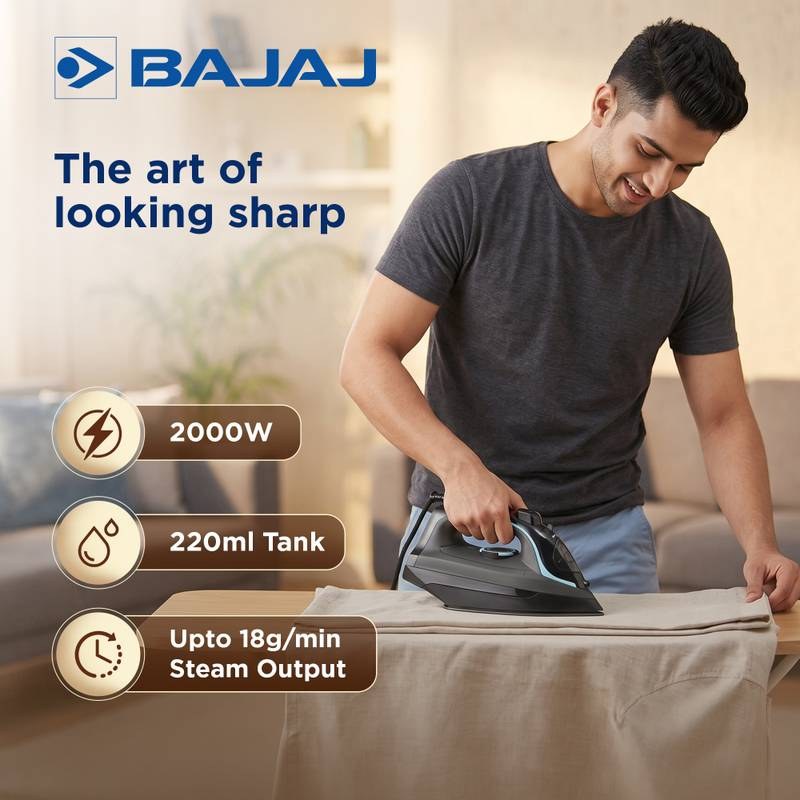 BAJAJ by Bajaj Electricals MX 45 Steam iron 2000 W Steam Iron (Black & Grey) - Photo 4