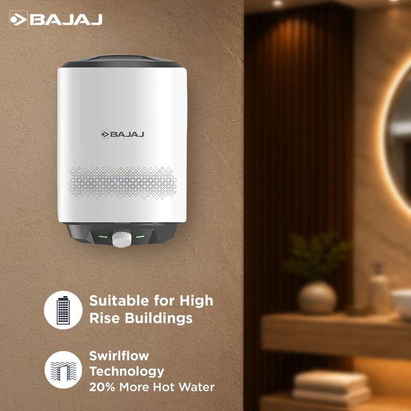 BAJAJ Shield Series Popular Plus 25L 25 L Storage Water Geyser Water Heater For Home5 Star Rated Geyser for Bathroom & Kitchen Efficient Copper Heating Element Suitable for High-Rise Buildings - Photo 4