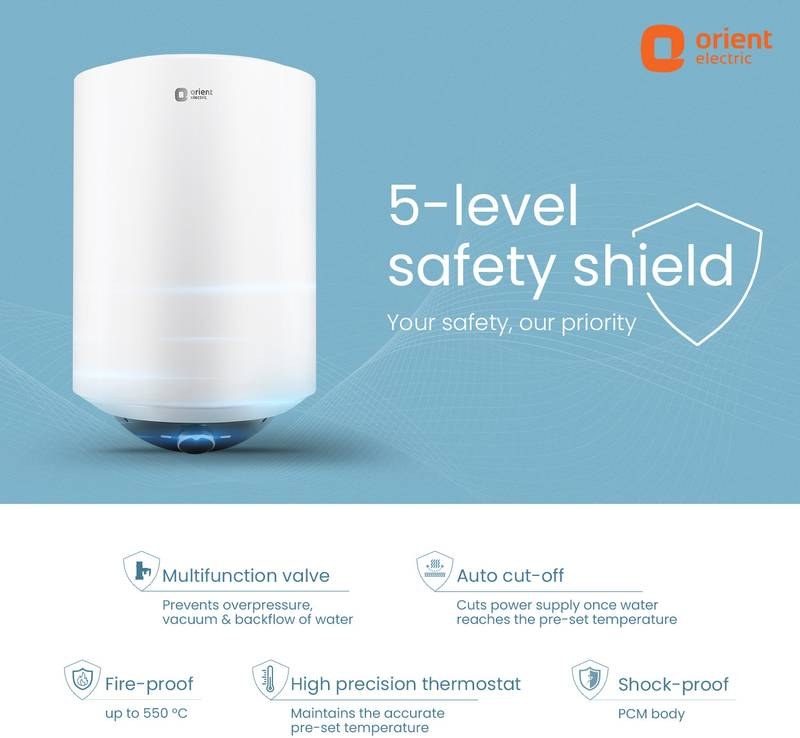 Orient Electric Cronos Pro | 5 Star BEE Energy Rating |High-rise Compatible 15 L Storage Water Geyser - Photo 3