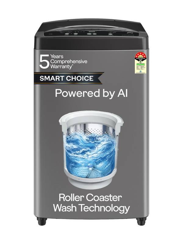 [SMH-CEE1F90929EDF41E] Godrej 7 kg Zero Pressure Technology Fills Tub 60% Faster, Fabrisafe Steel Drum Fully Automatic Top Load Washing Machine Grey, Black (Graphite Grey)