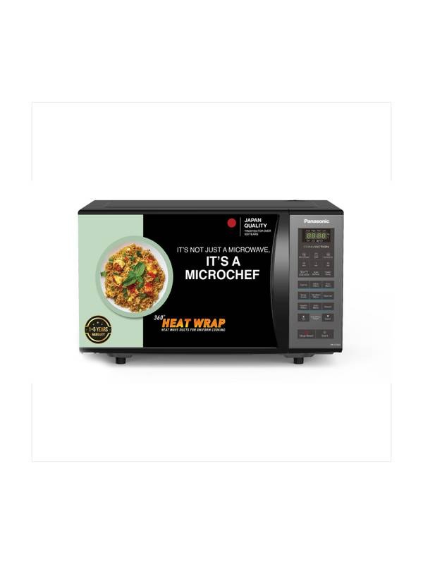[SMH-467A50B99F7D5A98] Panasonic 23 L 360 degree Heat Wrap, stainless steel cavity, Express Cooking, Magic Grill Convection Microwave Oven (Black Mirror)