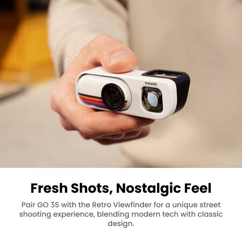 Insta360 GO 3S Retro Bundle Special Edition Sports and Action Camera (Canvas White) - Photo 2
