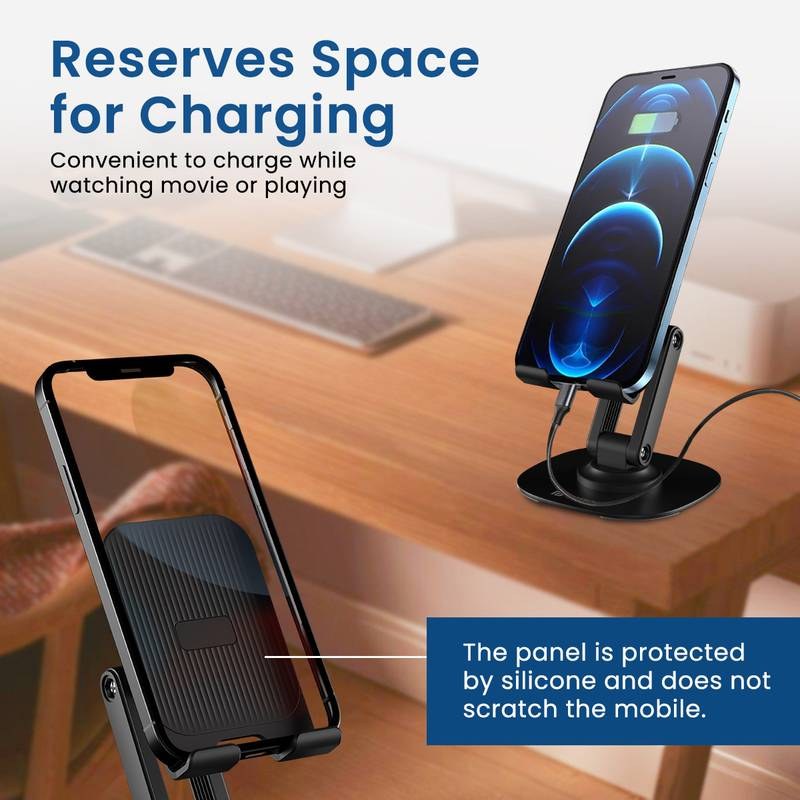 Portronics Mobot III 360° Degree Universal Mobile Stand Foldable Adjustable Mobile Holder (Black) - Photo 4