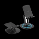 [SMX-19BFE597F25BD88F] Portronics Mobot III 360° Degree Universal Mobile Stand Foldable Adjustable Mobile Holder (Black)